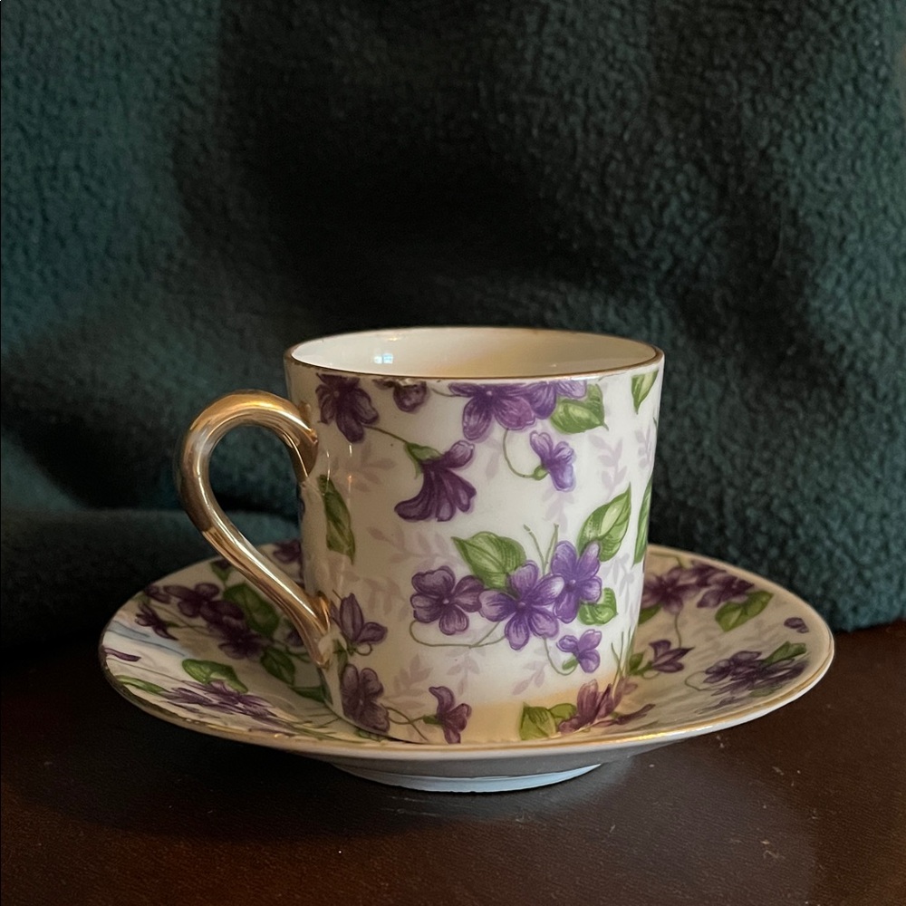 Vintage Inarco Floral Teacup and Saucer Set
